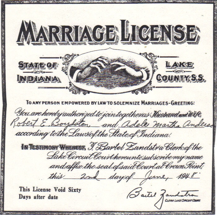 marriage license